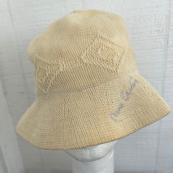 VTG 80\'s Classic Pierre Cardin Woven Bucket Hat /Cap Creme OS main image 7